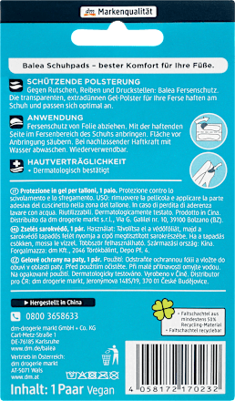 Gelasti jastučići za pete; 1 par  Balea