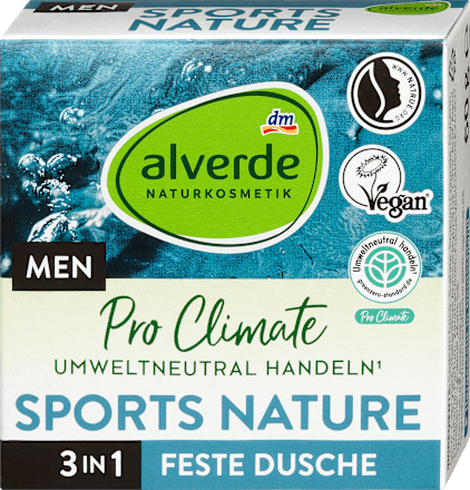 Trdo milo za tuširanje 3 v 1 SPORTS NATURE alverde NATURKOSMETIK MEN