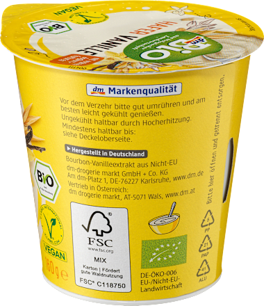 Dessert vegetale avena e vaniglia dmBio