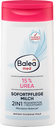 Testápoló tej 2in1, 15% ureával, extrém száraz, érzékeny és érdes bőrre Balea med