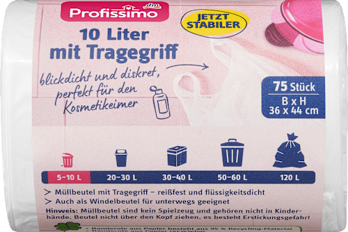 Müllbeutel 10 l mit Tragegriff Profissimo