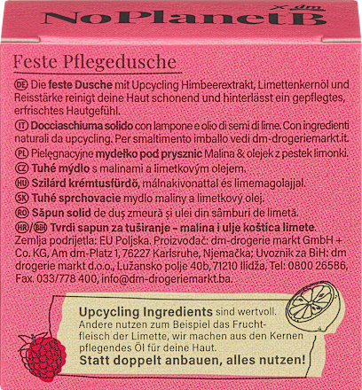 Feste Pflegedusche Himbeere & Limettenkernöl No Planet B