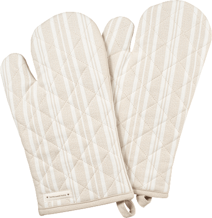 Ofenhandschuh aus Bio-Baumwolle, beige/weiß (18x32cm) keine Marke