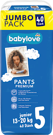 Бебешки гащички Premium, размер 5, 13-20 kg, Jumbo Pack babylove