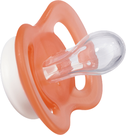 Schnuller für Neugeborene symmetrisch, Silikon, peach/creme, 0-2 Monate babylove