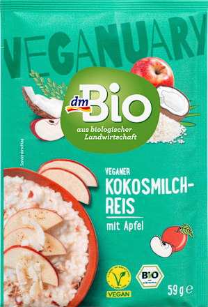 Mešanica za pripravo veganskega mlečnega riža s kokosom mlekom in jabolkom dmBio