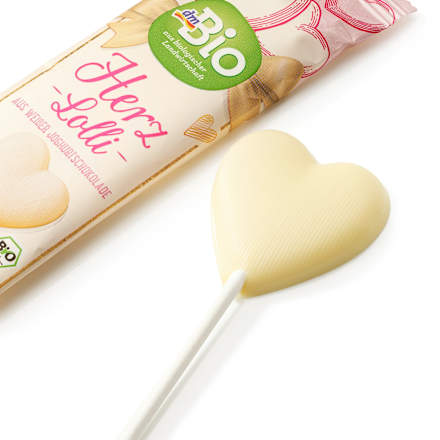 Čokoládové lízankové srdiečko Herz-Lolli dmBio