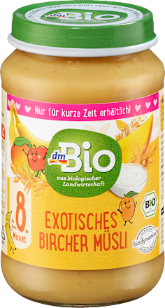 Piure cu fructe și cereale ECO 8+ dmBio