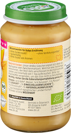 Frucht & Getreide exotisches Bircher Müsli, ab dem 8.Monat  dmBio