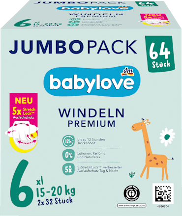 Scutece premium jumbo numărul 6 babylove