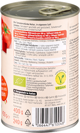 Roșii bucăți naturale dmBio