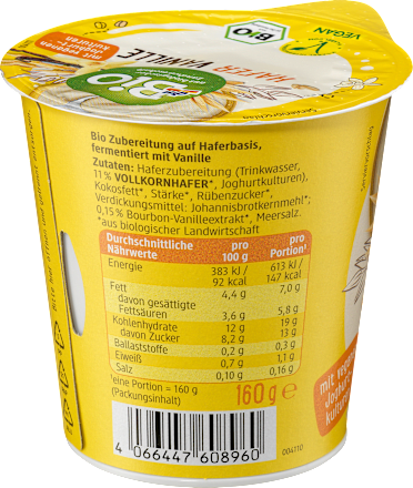 Dessert vegetale avena e vaniglia dmBio