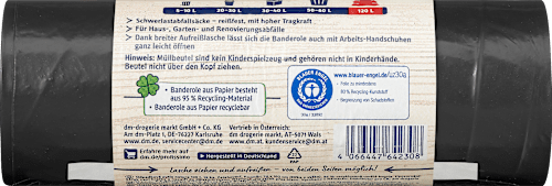 Nature recycling szemeteszsák, extra erős, 120 L Profissimo