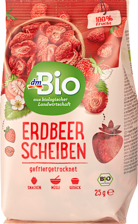Trockenfrüchte Erdbeerscheiben gefriergetrocknet dmBio