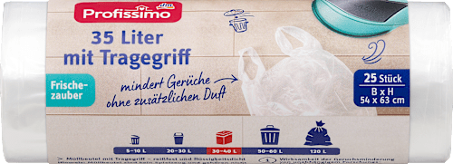Müllbeutel 35 l mit Tragegriff Frischezauber Profissimo