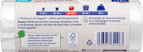 Müllbeutel 35 l mit Tragegriff Frischezauber Profissimo