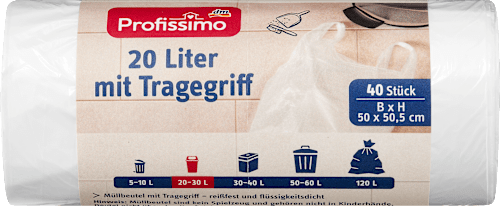 Müllbeutel 20 l mit Tragegriff Profissimo