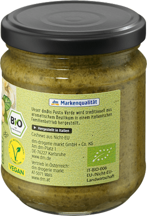 Pesto, Verde mit Basilikum & Cashews, vegan dmBio