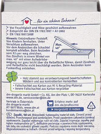 Sicherheits-Zündhölzer  Profissimo