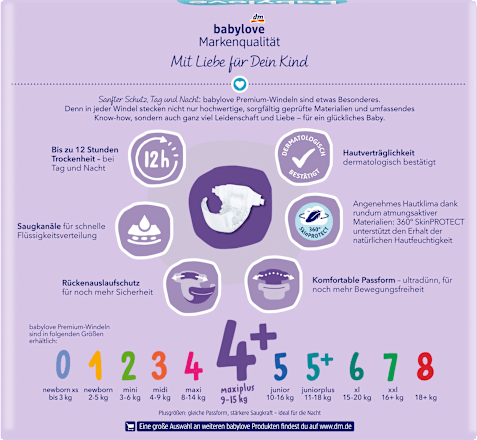 Pelene vel.4+ (9-15kg) - mesečno pakovanje babylove