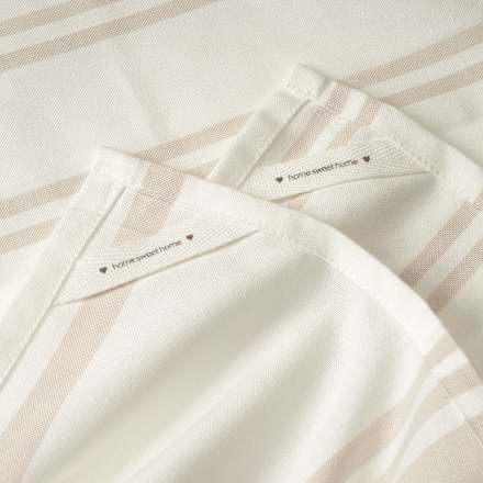 Geschirrtuch aus Bio-Baumwolle, beige/weiß (50x70cm) keine Marke