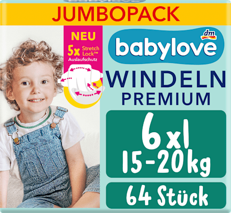 Plienky Premium - veľ. 6 xl (15-20 kg) Jumbo Pack babylove