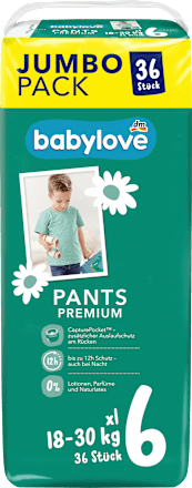 Pieluchomajtki Premium, rozmiar 6, XL, 18-30 kg, JUMBOPACK babylove