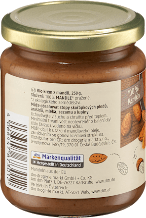 Bio mandulakrém, barna, 100% mandulából dmBio