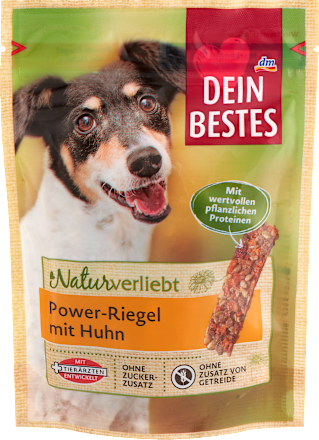 Hundeleckerli Power-Riegel mit Huhn, Naturverliebt Dein Bestes