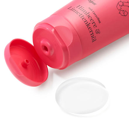 Negovalni gel za tuširanje z izvlečkom malin in oljem limetinih pešk No Planet B