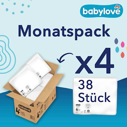 Windeln Premium Gr. 4+ Maxiplus (9-15 kg), Monatspack babylove