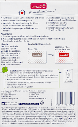 Fettfilter Dunstabzugshauben Profissimo