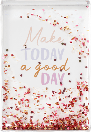 Schüttelbilderrahmen 10x15 cm Make today a good day Paradies