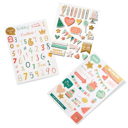 Sticker-Set Geburtstag Paradies