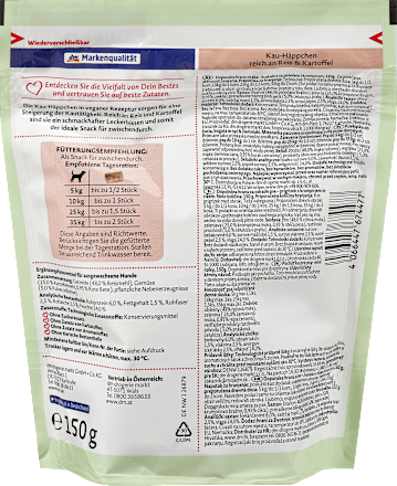 Hundeleckerli Kau-Häppchen reich an Reis & Kartoffel Dein Bestes