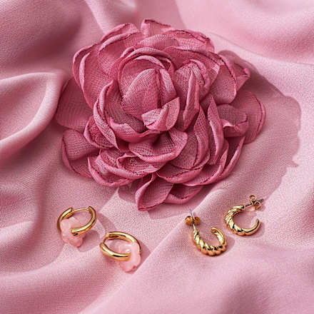 Creolen mit Blume, Gold-Optik ebelin