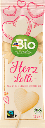Čokoládové lízankové srdiečko Herz-Lolli dmBio