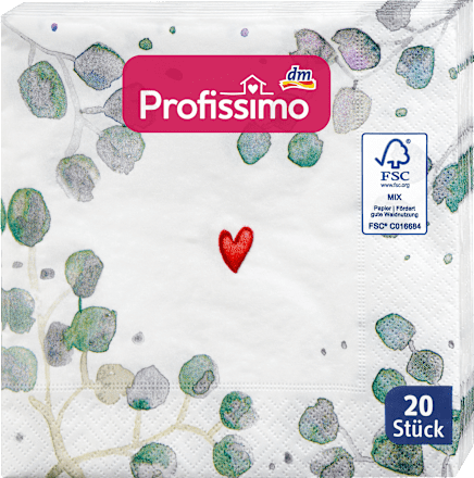 Salvete sa motivom eukalitusa, 3-slojne, 33x33cm Profissimo