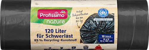 Sacchi per i rifiuti in plastica riciclata nature 120 l Profissimo