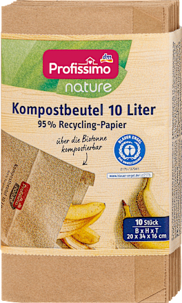 Sacchetti per rifiuti compostabili 10 litri nature Profissimo