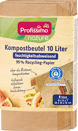 Müllbeutel Recycling 10L Kompostbeutel feuchtigkeitsabweisend Profissimo