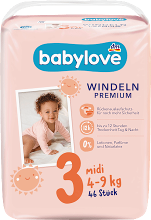 Windeln Premium Gr. 3, Midi 4-9 kg babylove