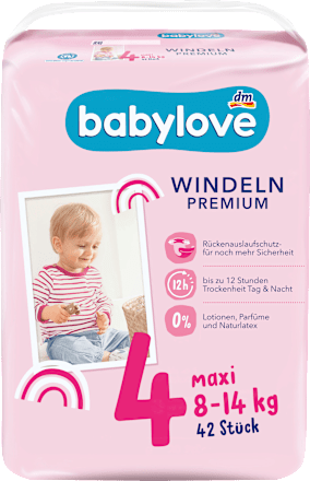Windeln Premium Gr. 4, Maxi, 8-14 kg babylove