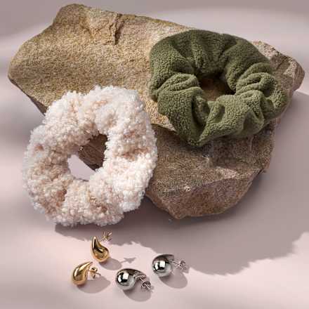 Scrunchies Teddy creme, khaki ebelin