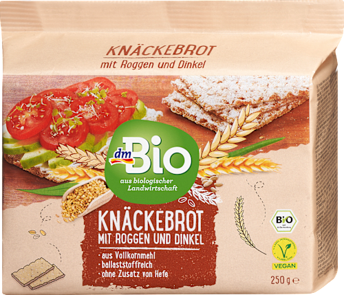 Bio polnozrnati hrustljavi kruhki iz rži in pire dmBio