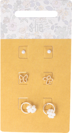 Ohrstecker-Set mit Schmetterling und Perlen s-he stylecollection