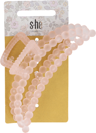 Haarklammer rosa mit Kugel-Muster s-he stylecollection