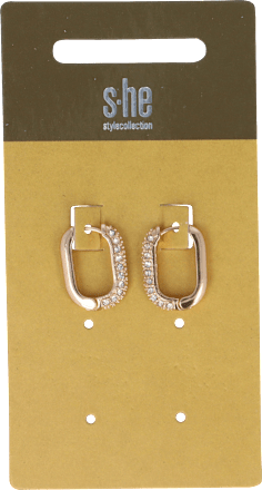 Creolen Ohrstecker Oval mit Steinchen s-he stylecollection
