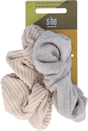 Scrunchi-Set beige, grau s-he stylecollection