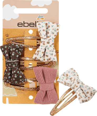 Haarclips Schleifen mit Glitzer ebelin